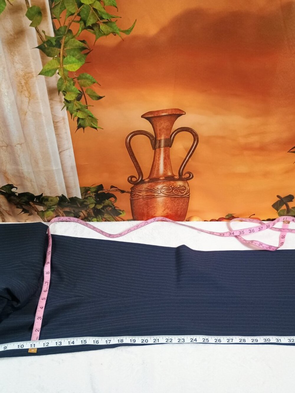 VTG 1980s Macy's Men's Store 3-Piece Suit Size 40R 34W Navy Pinstripe Formal - Picture 14 of 16